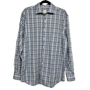 Peter Millar Blue Plaid Button Down Shirt Men's Size Large